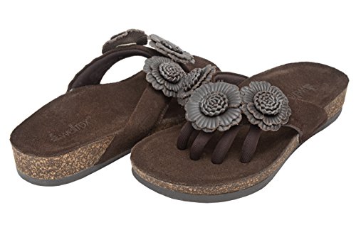 Wellrox Women's Santa Fee-Blossom Dk Brown Casual Sandal 8