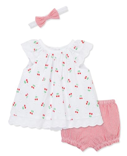 Little Me Clothes for Baby Girls' Woven Sunsuit and Headband Set, 3-12 Months