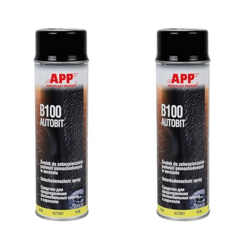 App B100 Bitume Spray di Protezione Sottoscocca Auto | Antipietrisco, Antiruggine e Antirombo Sottoscocca Protezione | Antirombo Sottoscocca Spray | Nero (Confezione da 2)
