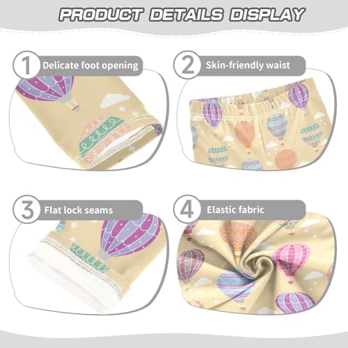 Air Balloon Girls Leggings,Workout Leggings for Girls Toddler Athletic Leggings Size for 3-10T3