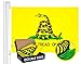 G128 – Dont Tread on Me (Gadsden) Flag | 3x5 feet | Double Sided Embroidered 210D – Indoor/Outdoor, Vibrant Colors, Brass Grommets, Heavy Duty Polyester, 3-ply