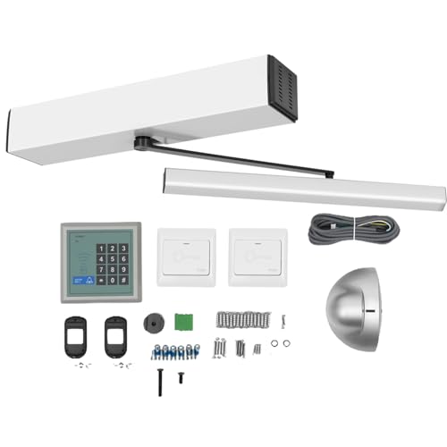 Automatischer Türöffner Türschließer Elektrisch Schwingtüröffner mit Fernbedienung & Druckknopf, 5 Ic-karte
