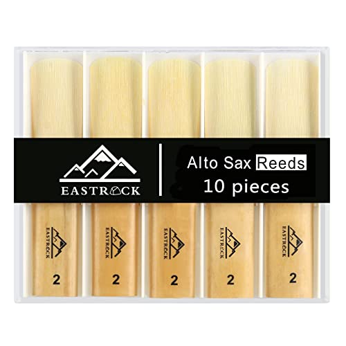 EASTROCK Saxophone Reeds 2.0/2.5/3.0 for Alto Saxophone Strength 2.0-10 Pack with Plastic Case...