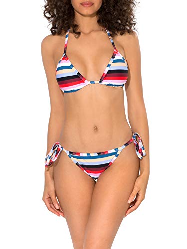 Smart & Sexy Women's String Bikini Set, Rhumba Stripes, M