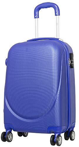 Hartschalenkoffer Koffer Reisekoffer Blau M 55cm 3D- Strukturoberfläche Cover