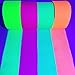 1320feet Blacklight Party Streamer Decorations 12 Rolls Glow Crepe Paper UV Reactive Fluorescent Neon Paper Streamers Glow Party Supplies and Decorations for Wedding,Birthday,Neon Party,Fiesta Party