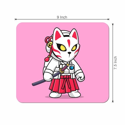 Image of Tshirtwala Samurai Fox Warrior Anime Mouse Pad - 9x7.5 Inch Gaming & Office Mat with Cute Kawaii Design