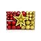 Kit 100 Bolas de Natal Mista Lisas Glitter Vermelho e Dourado Decoração Enfeite Árvore de Natal com Ponteira LuvinCo