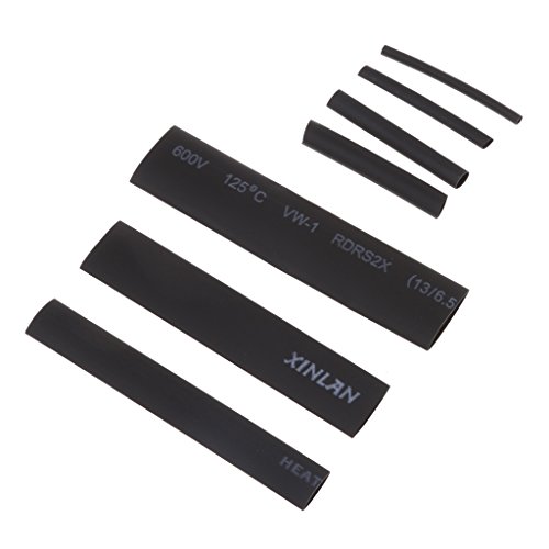 gazechimp Preto à Prova De Intempéries Heat Shrink Sleeving Tubing Kit Kit 127 Pcs