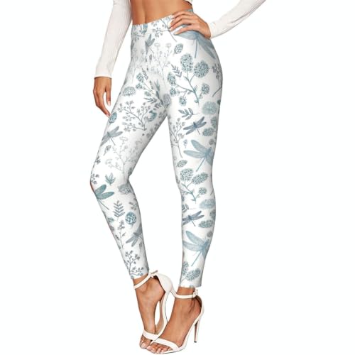 Leggings elásticos que no se transparentan mallas transpirables con flores