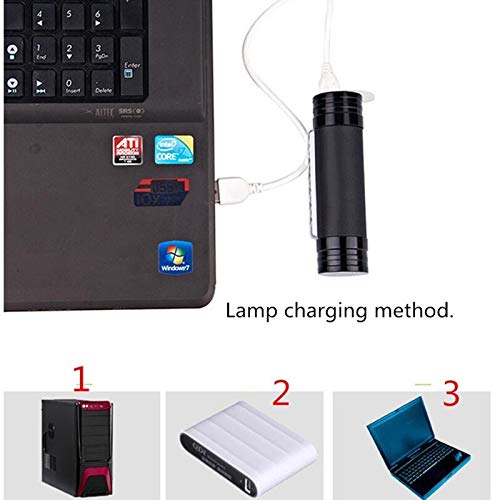 Latarka czołowa USB ładowana przez USB, mini przenośna latarka, na zewnątrz, kemping, reflektor do mobilnego ładowania (czarna)