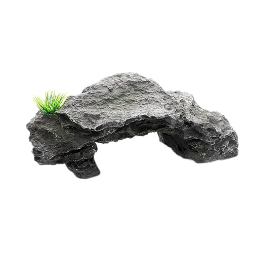 水槽 オブジェ 金魚 隠れ家 水槽 隠れ家 浮島 ロック 苔 洞窟 トンネル 樹脂 積み重ねの岩 飾り 風景 アクアリウム オブジェ レイアウト インテリア 置物 レオパ シェルター 両性類 爬虫類 陸地 (シェルターS)