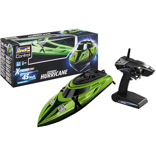 Revell Control X-treme Hurricane I Ferngesteuertes RC Boot I f&uuml;r Kinder und Erwachsene ab 14 Jahren I Speedboat mit LI-ION Akku f&uuml;r Stundenlange Action I 45 km/h I Mit Modellst&auml;nder I 2,4 GHz