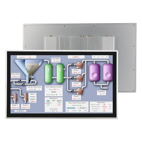 Image of 23.8-Inch Industrial Touch Screen Monitor, Ratio 16:9 Embedded PCAP Touchscreen Monitors | 10-Point Touch | No Drive, Plug and Play | IP65 Front | HD-MI VGA USB Port