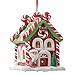 Kurt Adler Holiday Decorative Batter Operated Gingerbread LED Candy House Hanging Accessory Christmas Tree Ornament Set with String Hanger (3 Pack)