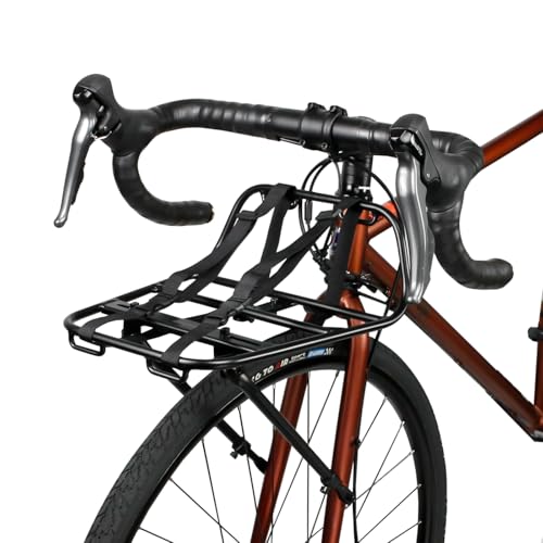 GORIX Bicycle Front Rack Carrier with Belt 24-29 inches Aluminum Light Road...