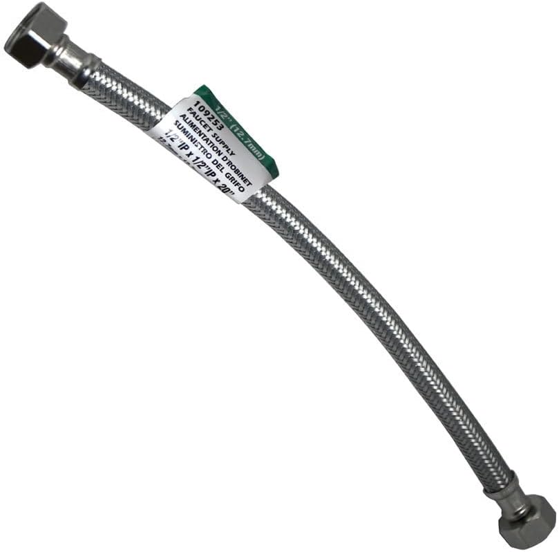 10 Pack Lincoln 109253 1/2" FIP Stainless Steel Lavatory Supply Line - 20" Length