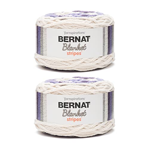 Image of Bernat Blanket Stripes Grapevine Yarn - 2 Pack of 300g /10.5oz - Polyester - 6 Super Bulky - 220 Yards - Knitting, Crocheting & Crafts, Chunky Chenille Yarn