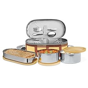 MILTON Corporate Lunch Stainless Steel Containers Set of 3, Yellow