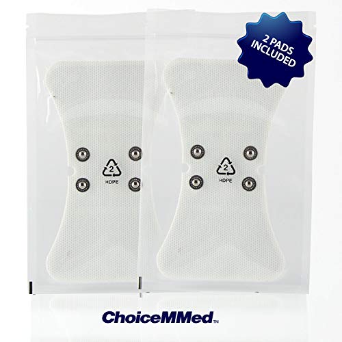 Choicemmed 2 Pack Universal Therma Heated Tens Unit Pads - Muscle Stimulator E-Stim Electrodes - Universal Replacement Massage Pads For Electronic Pulse Stimulators - Reusable Pad For Electrotherapy #TOP5