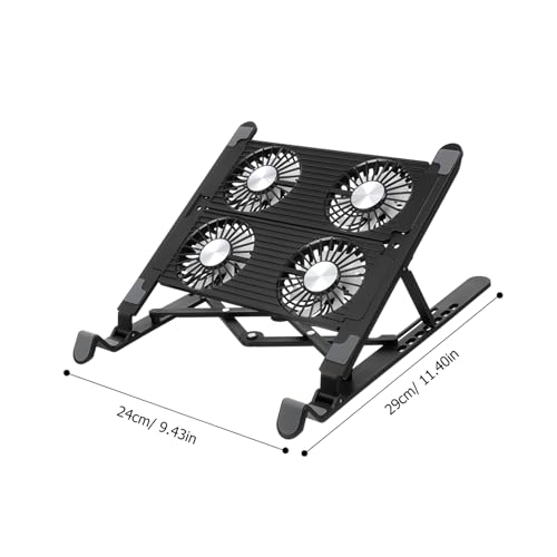 Soporte refrigerado para laptop portátil, elevador de escritorio con ventiladores silenciosos y eficientes para uso en casa y oficina miniatura 4