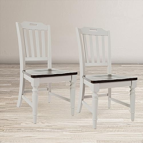 Jofran Inc. Orchard Park Solid Wood Farmhouse Slatback Chair (Set of 2), Grey