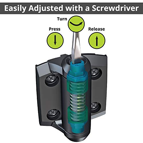 D&D Technologies Tchd1Al2S3Wts Truclose Heavy Duty Gate Hinges, For Self Closing Metal Gates Up To 154 Pounds, White, 2 Count #TOP3