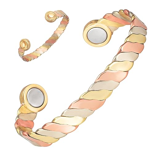 MagVIVACE Women Copper Magnetic Bracelet, Pure Copper Jewelry, Lymph Detox Bracelets with 3500 Gauss Magnet(2045) (1)