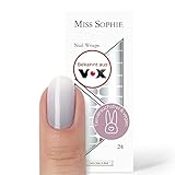 Original Miss Sophie Nagelfolien Let's Stay In Bed I 24 ultra-dünne Nagellack-Streifen mit Farbverlauf Grau, Weiß I Für Finger-&Fußnägel I Hält auf Natur- sowie lackierten, Acryl-, Gel-&Shellac-Nägeln