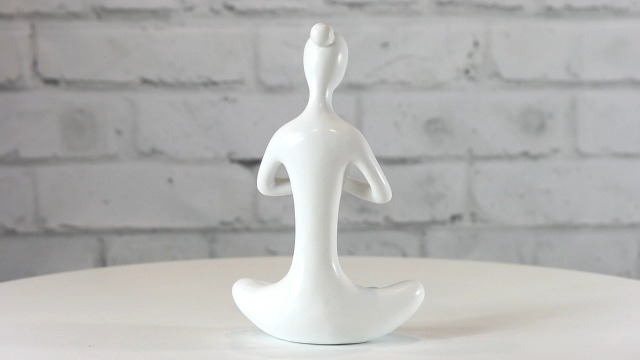 Estatua de Yoga en Pose de Oración Blanca 20 cm miniatura 6