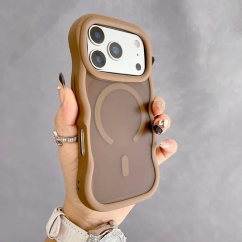 Coque iPhone 15 antichoc magnétique mate ondulée or du désert