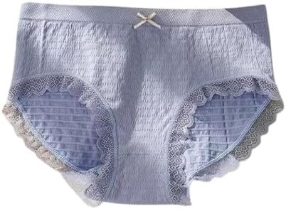 Women Cotton Panties with Lace Waistband | Mid Rise Medium Coverage Briefs Underwear with Inner Gusset for Everyday Comfort (Free Size) (Pack of 1) Multicolour