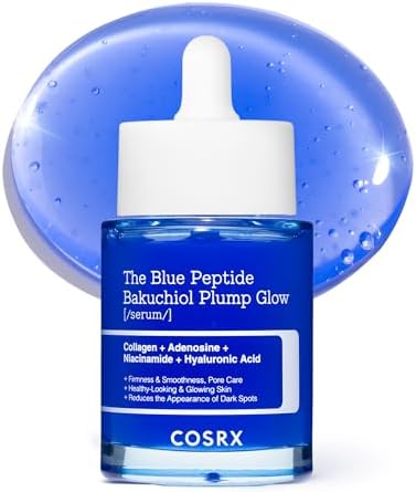 COSRX The Blue Copper Peptide Bakuchiol Serum Anti-Aging Plumping Serum con péptidos de cobre GHK-Cu y Bakuchiol, cuidado reafirmante de la piel e hidratación profunda, Plump & Glow, cuidado coreano