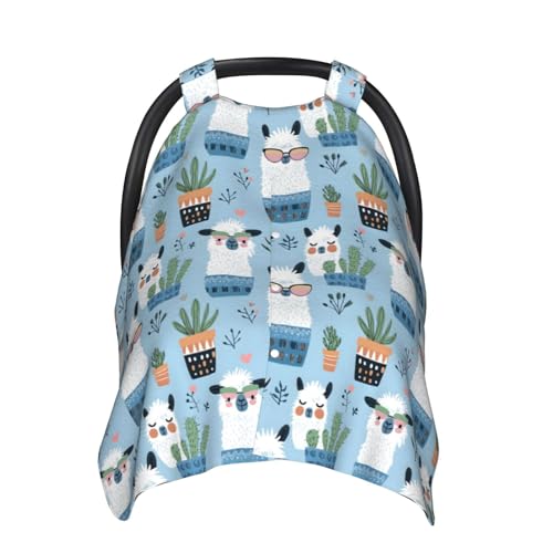 Housse de siege auto pour bebe motif cactus alpaga respirant