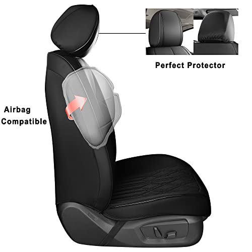 Huidasource Car Seat Covers, Leather Auto Seat Cushion Cover Universal Fit For Most Car Sedan Suv Pickup Truck, Fit For Honda Civic Nissan Compass Sentra Land Rover Focus Explorer(Front Pair/Black) #TOP3