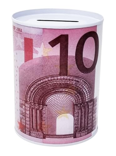 Tirelire Design billet 10 euros en métal étain non ouvert 10 x 8 cm