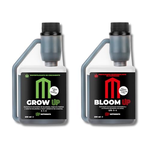 UP NUTRIENTS Confezione Fertilizzante GROW UP & BLOOM UP 250 ML | Concime Piante Crescita e Fioritura 100% Biologici | Bio Stimolazione Colture | Piante Frondose e Frutti Ricchi
