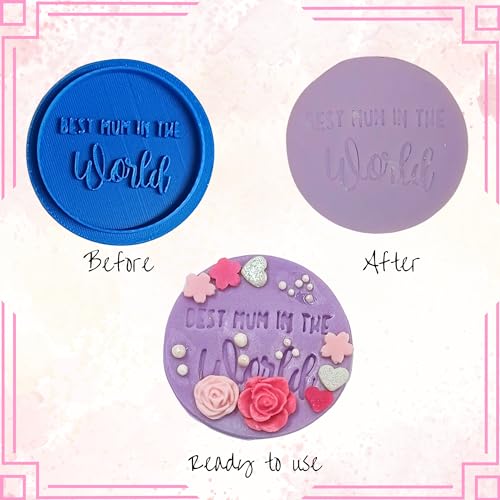 Confect Toppers Cutters | Best Mum in the world Topper Cutter | Fondant Cutter | Celebration Topper Cutter | Cake & Cupcake Decorating Supplies by Confect - Used condition - Image 3