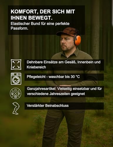 La Chasse® Stretch-Funktionshose Denver Jagdhose Herren Oliv/braun Jägerhose Stretchhose für die Jagd Dehnbund von Oefele Jagd