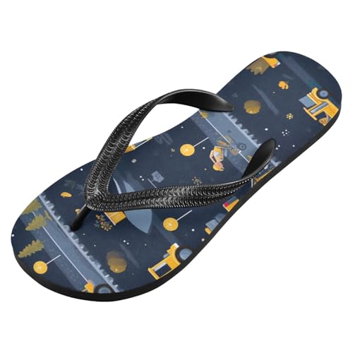 Engineering Vehicle Bulldozer Beach Summer Casual Flip Flop Sandals Non-Slip Quick Dry for Women Men 214B3175