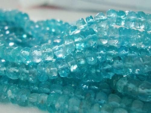 Apatite bleue perles facettées 4.5mm pierre naturelle en fil pour joaillerie