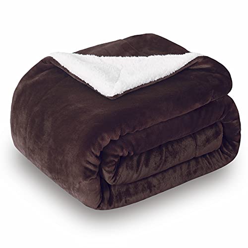 Sochow Sherpa Fleece Throw Blanket, Reversible Super Soft Luxurious Plush Blanket Throw Size, Brown #TOP11