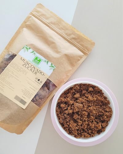 Muscovado Rohrzucker - unraffiniert 1kg von der Grünen Essenz - Naturprodukt für köstliches Backen und Würzen - brauner Zucker naturbelassen - Muscovado Vollrohrzucker