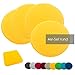heimtexland ® Set di 4 cuscini per sedia, in feltro, tipo 631, colore giallo senape, 35 cm, rotondi, 4 pezzi