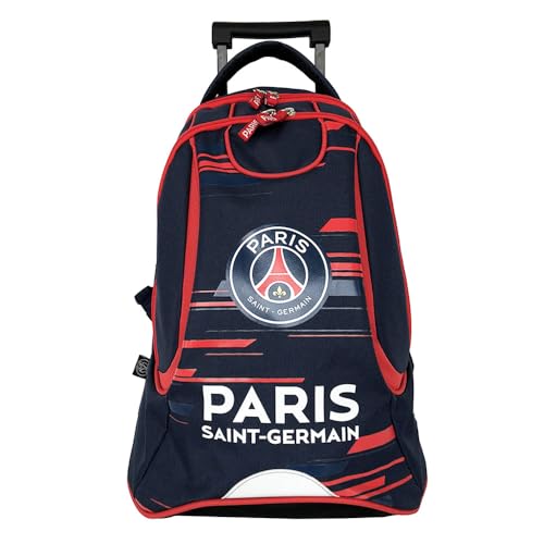 PSG Sac à dos à roulettes 2 compartiments bleu