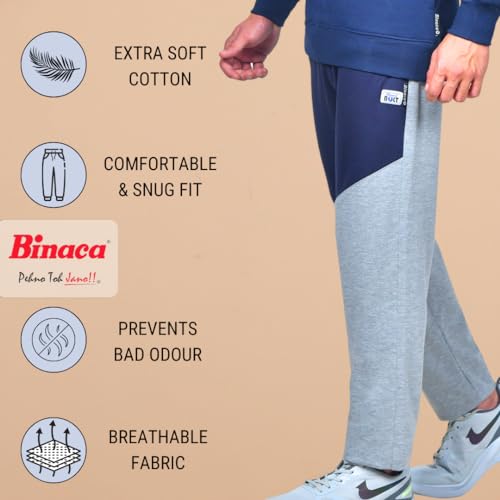 Image of Binaca Designer Men's Joggers - Slim Fit Athletic Sweatpants, Breathable Cotton Jogger Pants for Workout, Casual & Gym Wear | Stylish Drawstring Track Pants