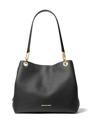Michael Kors Kensington Large Shoulder Bag Tote Bag, Gold-Tone Hardware/Black