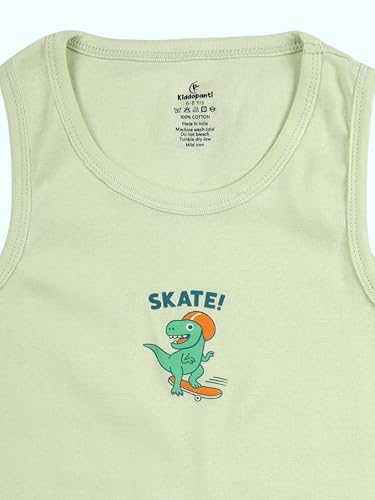 Image of KiddoPanti Boys 100% Cotton Vest Pack of 3 | Cotton 1x1 Rib Knit Sleeveless Innerwear | Soft & Breathable Kids Vest