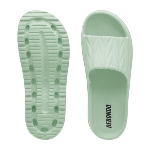 Image of DEBONGO Textured Comfortable Slider for Women | EVA Open Toe Sliders with Textured Upper and Cushioned Sole | Easy Slip-On Sandals for Relaxed Styling and Movement