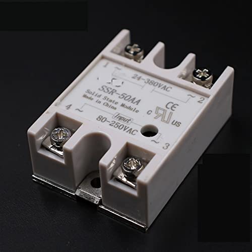 Relé de estado sólido SSR-50AA 50A 80-250VAC interruptor estático AC a AC control industrial